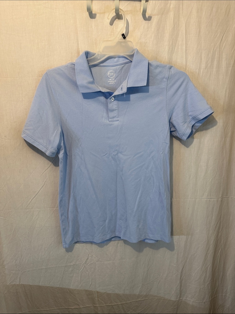wonder nation Light Blue Men's Polo Shirt - Short Sleeve